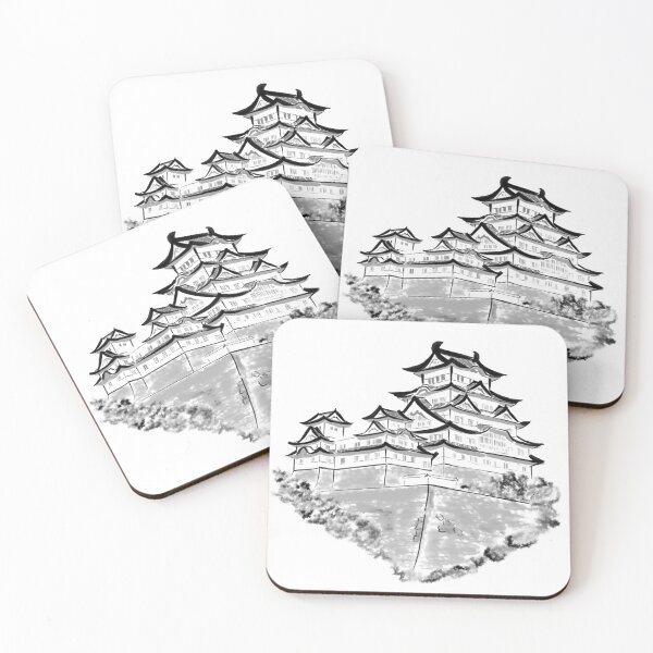 Item preview, Himeji Castle – Minimal Japanese Ink Art designed and sold by ナツ道.