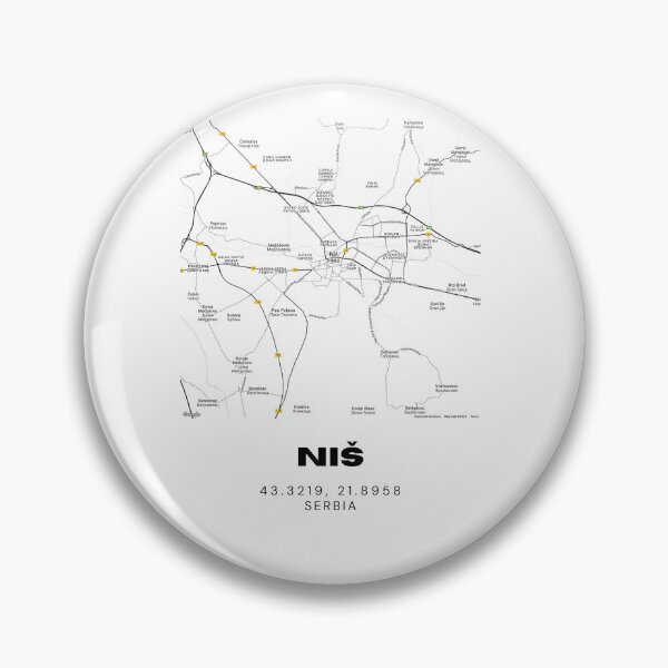 Item preview, Niš Serbia Map Print | Minimalist City Road Map Wall Art designed and sold by RM-Journey.