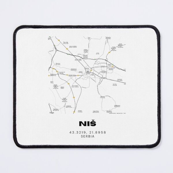 Item preview, Niš Serbia Map Print | Minimalist City Road Map Wall Art designed and sold by RM-Journey.