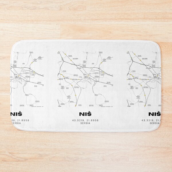 Item preview, Niš Serbia Map Print | Minimalist City Road Map Wall Art designed and sold by RM-Journey.