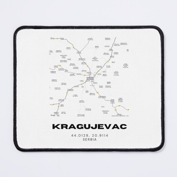 Item preview, Kragujevac Serbia Map Print | Minimalist City Road Map Wall Art designed and sold by RM-Journey.
