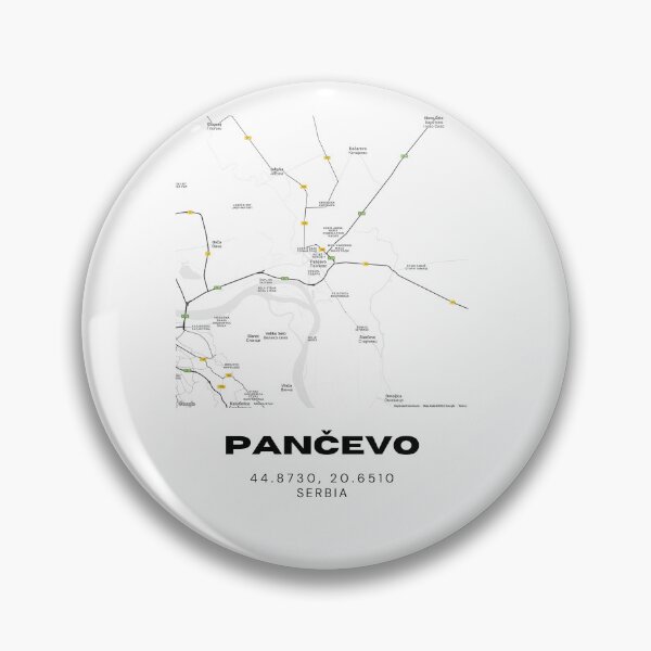 Item preview, Pančevo Serbia Map Print | Minimalist City Road Map Wall Art designed and sold by RM-Journey.