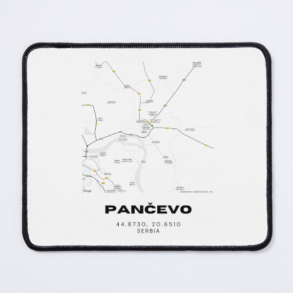 Item preview, Pančevo Serbia Map Print | Minimalist City Road Map Wall Art designed and sold by RM-Journey.