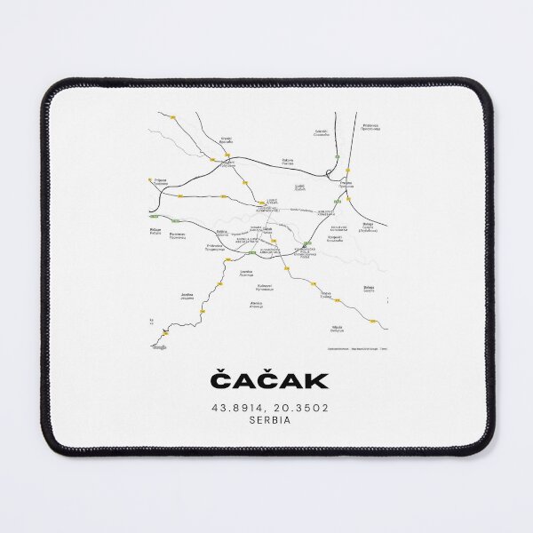 Item preview, Čačak Serbia Map Print | Minimalist City Road Map Wall Art designed and sold by RM-Journey.