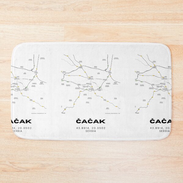 Item preview, Čačak Serbia Map Print | Minimalist City Road Map Wall Art designed and sold by RM-Journey.