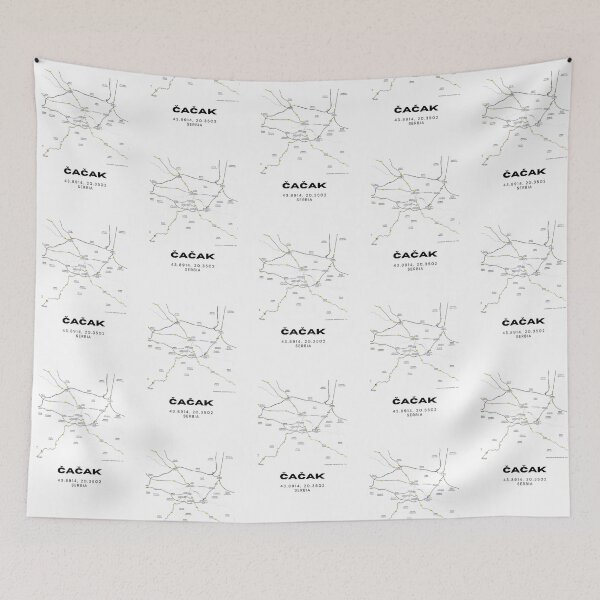 Item preview, Čačak Serbia Map Print | Minimalist City Road Map Wall Art designed and sold by RM-Journey.