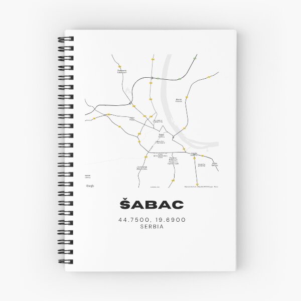 Artikelvorschau, Stadtplan von Šabac, Serbien | Minimalistischer Stadtplan als Wandbild entworfen und verkauft von RM-Journey.