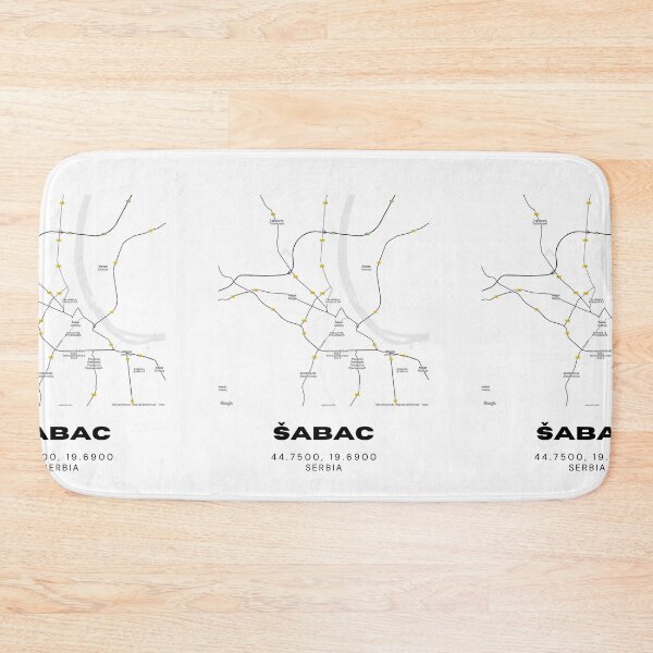 Item preview, Šabac Serbia Map Print | Minimalist City Road Map Wall Art designed and sold by RM-Journey.