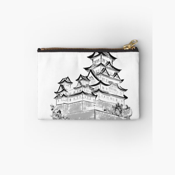Item preview, Himeji Castle Vertical – Japanese Sumi-e Art Print designed and sold by ナツ道.