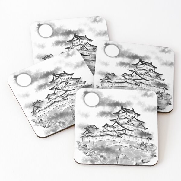 Item preview, Himeji Castle – Bold Sumi-e Ink Illustration designed and sold by ナツ道.