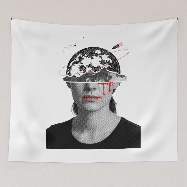 Item preview, LEAVE! A surrealistic print about traveling (black) designed and sold by MB-Graphix.