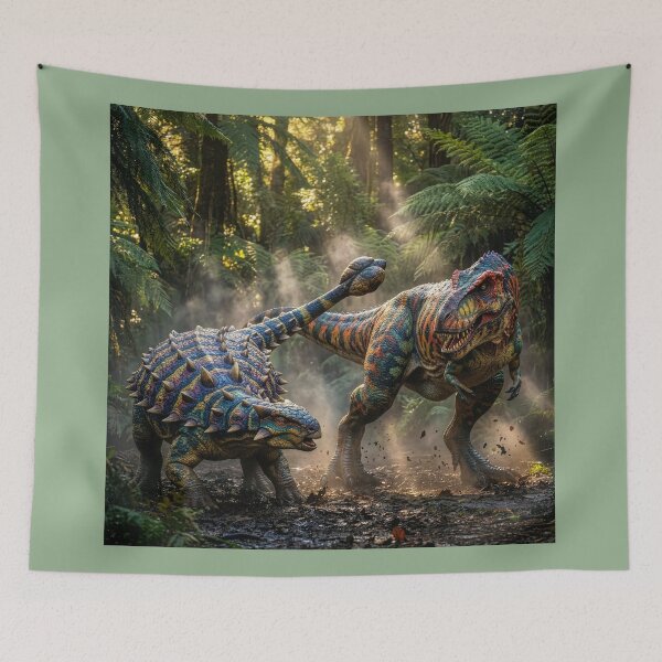 Item preview, Ankylosaurus Fights Off Tyrannosaurus Rex designed and sold by Tridentulus.