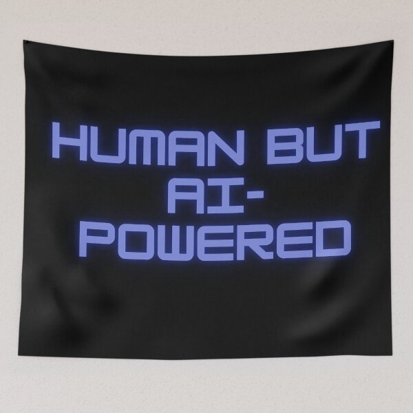 Item preview, Human But AI-Powered | Funny Developer & Programmer designed and sold by Tamer ⭐⭐⭐⭐⭐.