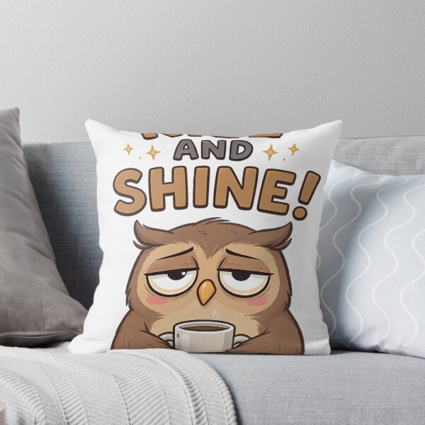 Item preview, Rise and Shine Grumpy Owl Morning Coffee Humor designed and sold by etuvibes.