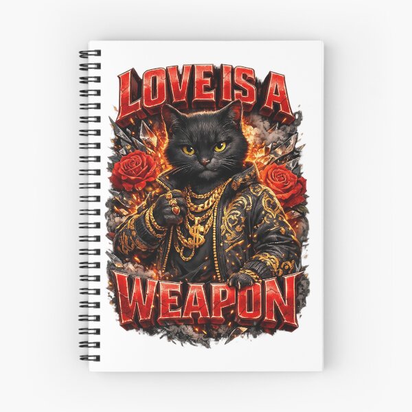 Item preview, Black Gangster Cat Amidst Roses and Fire designed and sold by newvisionart191.
