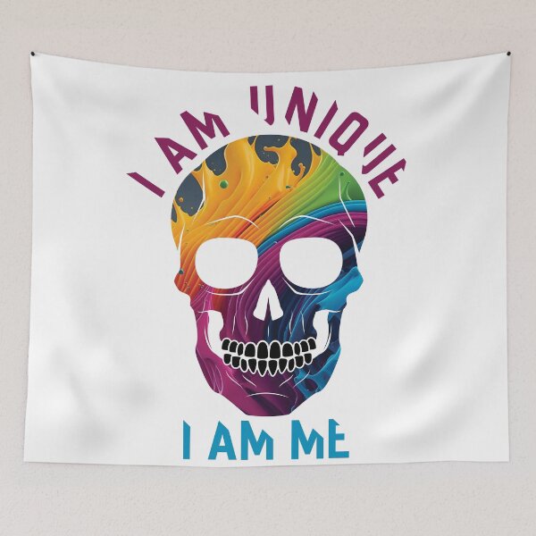 Item preview, Vibrant Skull... I am unique... I am me designed and sold by CHASAcreative.