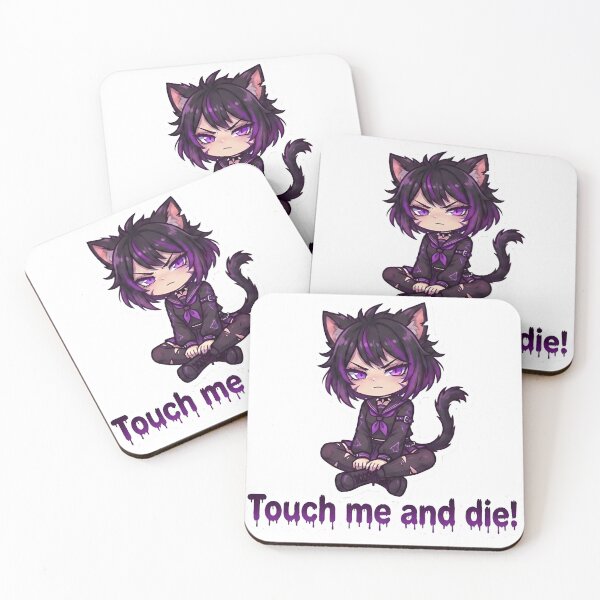 Item preview, "Touch Me and Die!" Angry Cat Girl Sticker designed and sold by MitniChan.