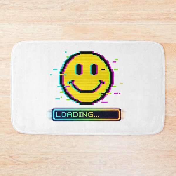Item preview, Glitch Smiley Face Loading Bar | Retro 90s Pixel Art Aesthetic designed and sold by Tamer ⭐⭐⭐⭐⭐.