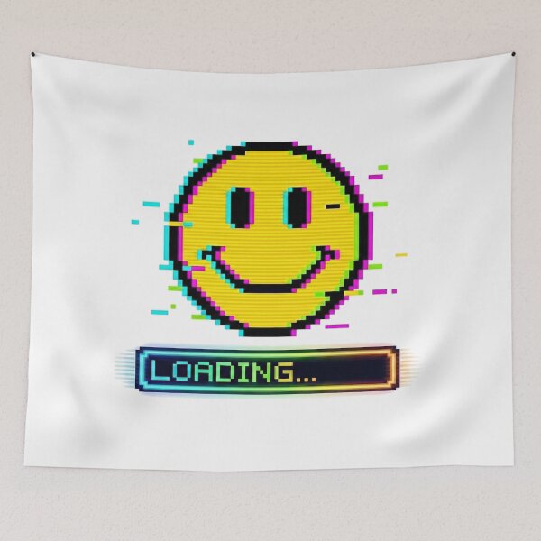 Item preview, Glitch Smiley Face Loading Bar | Retro 90s Pixel Art Aesthetic designed and sold by Tamer ⭐⭐⭐⭐⭐.