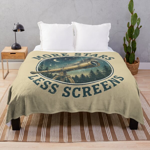 Item preview, More Stars Less Screens Vintage - Retro Distressed Nature Stargazing Art designed and sold by Axivra.