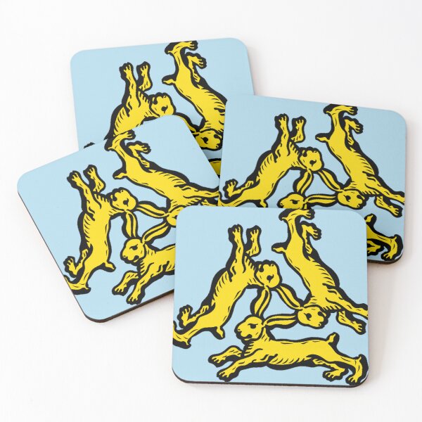 Item preview, Three Hares Illustration | Jumping Rabbits Medieval Esoteric Symbol designed and sold by Based History.