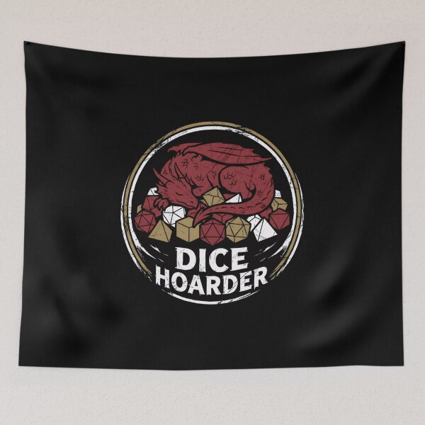 Item preview, Dice Hoarder Red Dragon Sleeping On Polyhedral Dice designed and sold by Fenay Designs.