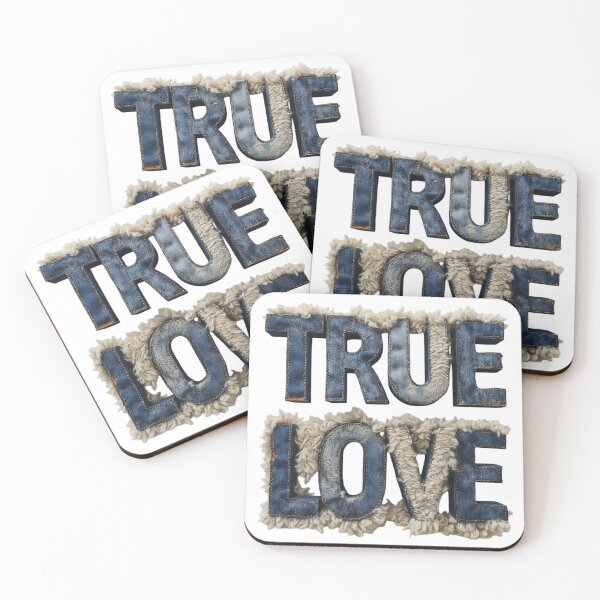 Item preview, Faux Fur and Denim True Love Typography designed and sold by newvisionart191.