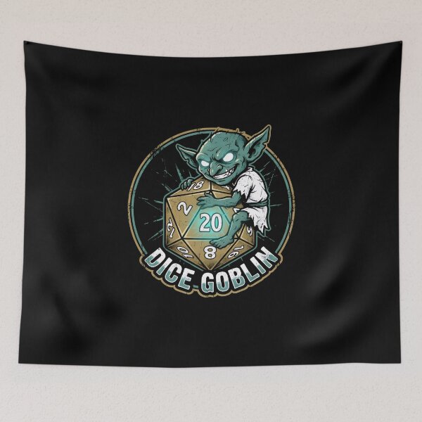 Item preview, Dice Goblin Hugging Glowing D20 Funny RPG designed and sold by Fenay Designs.