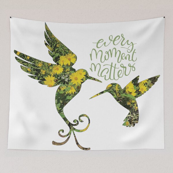 Item preview, Hummingbirds with daisy background...Every Moment Matters designed and sold by CHASAcreative.