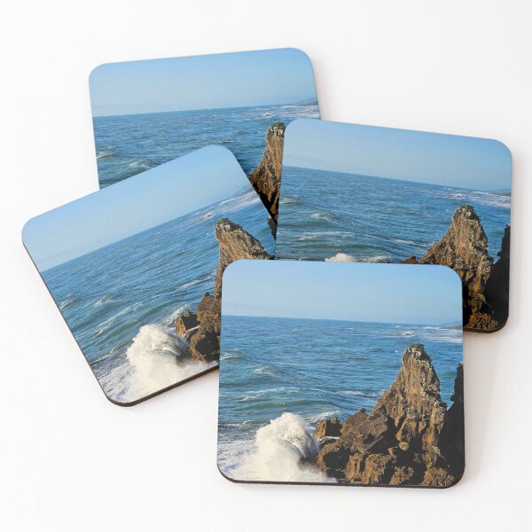 Item preview, Wave crashing on rocky outcrop designed and sold by DanLeutton.