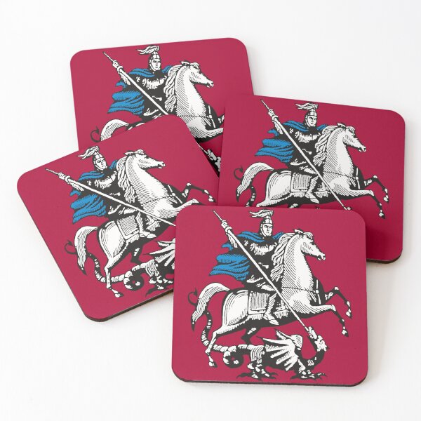 Item preview, Russian Muscovy Symbol | St George Slays the Dragon Moscow Flag Art designed and sold by Based History.