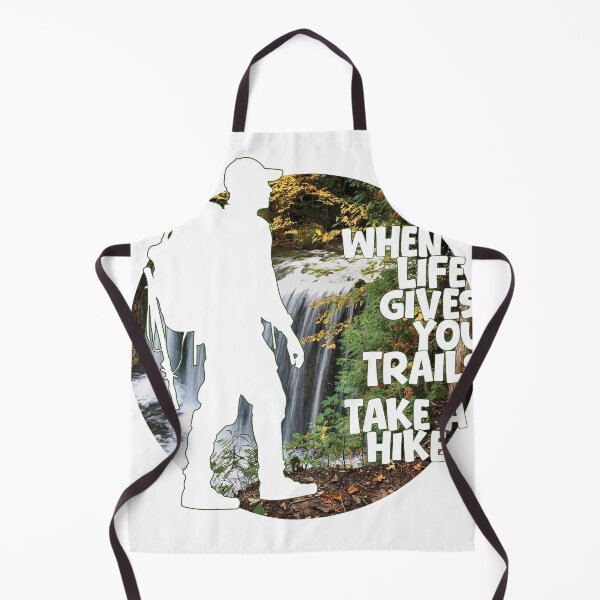 Item preview, Hiker with waterfall background...When Life Gives You Trails...Take a Hike designed and sold by CHASAcreative.