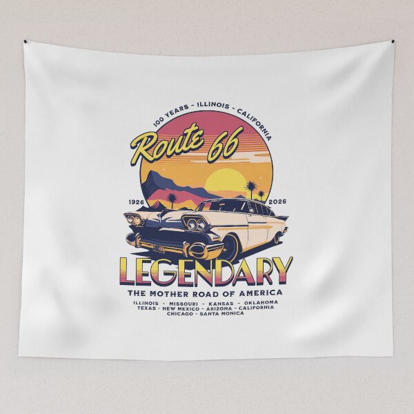 Item preview, Route 66 - 100 Years of Legendary - 1926-2026 - The Mother Road of America - Retro Sunset Edition designed and sold by RMD-Design.