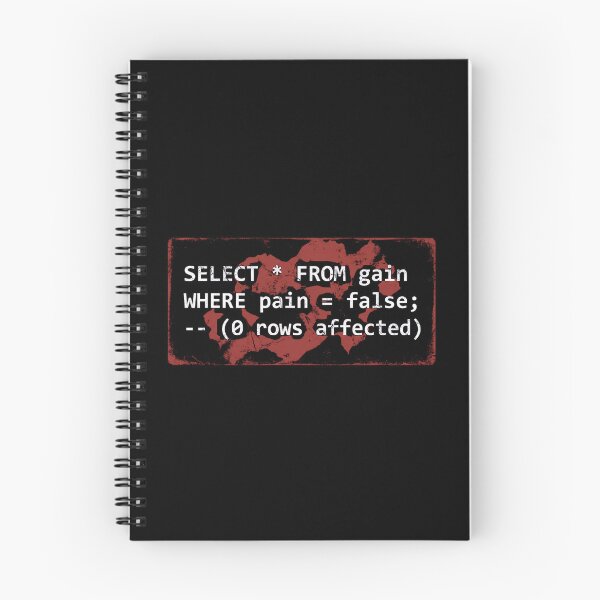 Item preview, Select From Gain Where Pain False Gym SQL Code designed and sold by Fenay Designs.