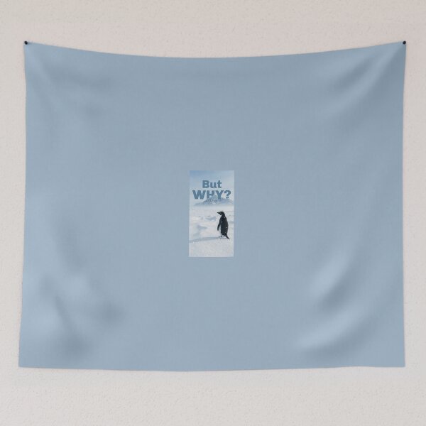 Item preview, But WHY? – A Minimalist Nihilist Penguin Curiosity Poster designed and sold by sentaxfe.