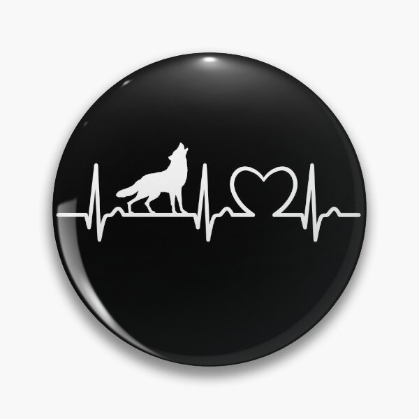 Item preview, Heart rate curve - pulse wolf - forest, nature, species conservation designed and sold by Halfstone.