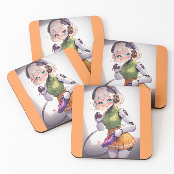 Item preview, Romantic anime android girl holding a gift designed and sold by ArtsJulian.