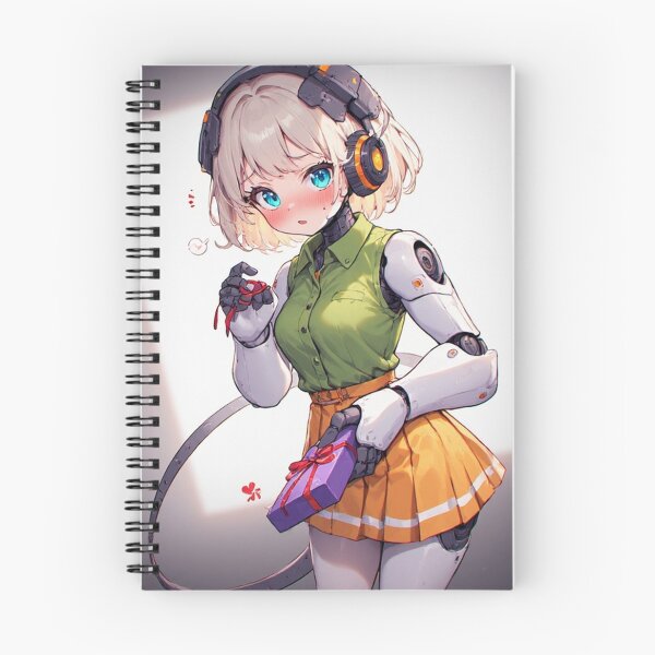 Item preview, Romantic anime android girl holding a gift designed and sold by ArtsJulian.