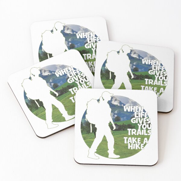 Item preview, Hiker with Switzerland countryside...When Life Gives You Trails...Take a Hike designed and sold by CHASAcreative.