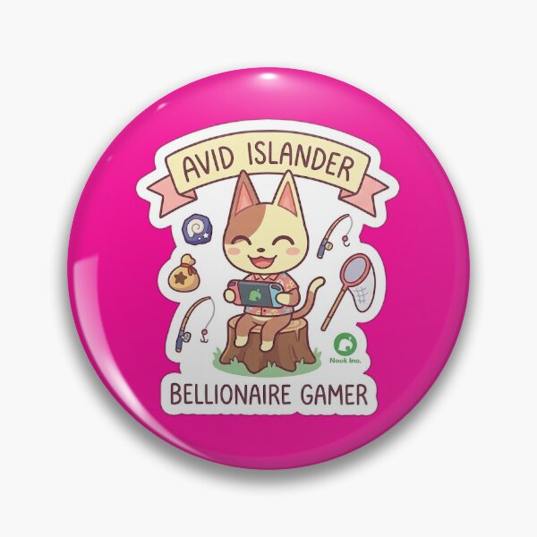 Item preview, Cute Gamer Cat ACNH Bellionaire Illustration designed and sold by Stray Syndicate.