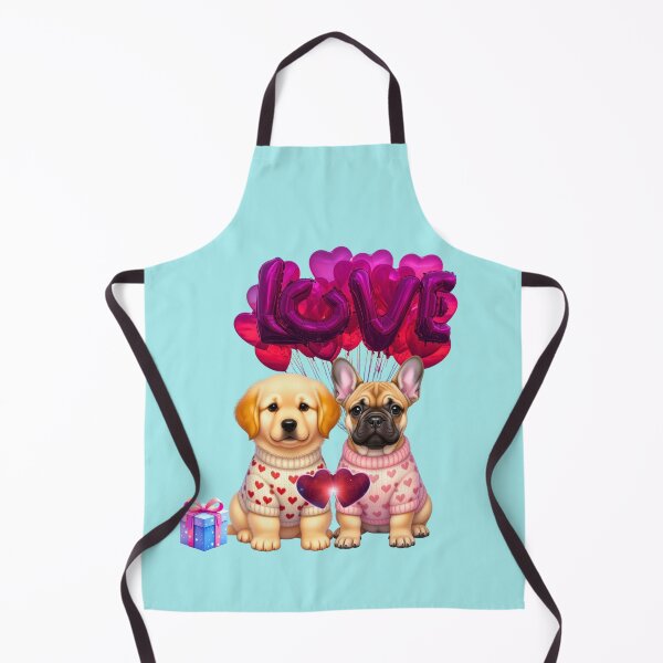 Item preview, Cute Golden Retriever & Black Lab Puppy Valentine | LOVE Balloons & Chocolates designed and sold by E-SarnEdge.