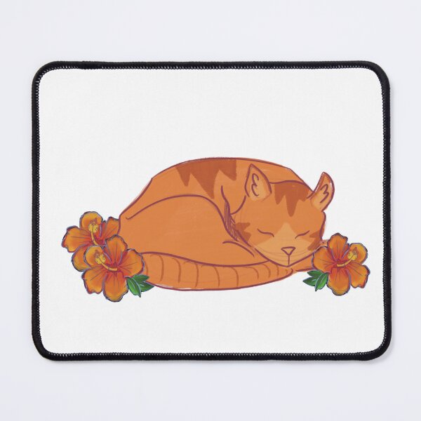 Item preview, Orange Cat in a Bed of Orange Flowers designed and sold by arrowofthyme.