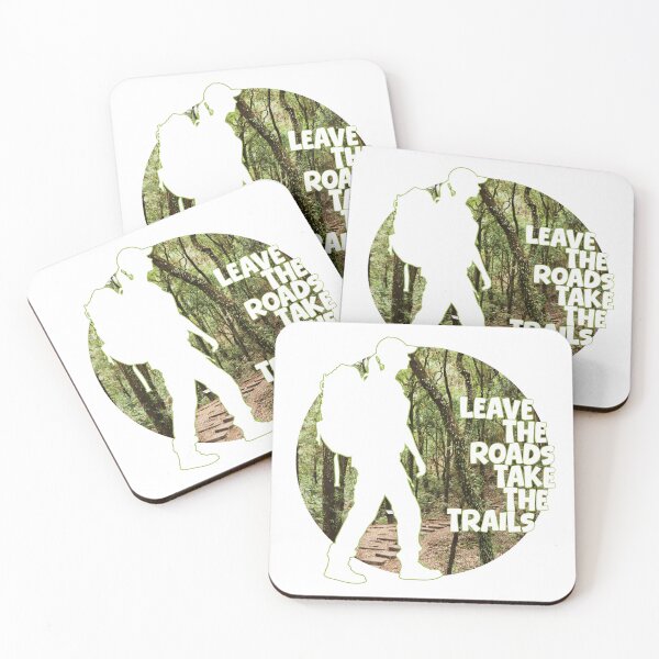 Item preview, Hiker with forest background...Leave the roads take the trails designed and sold by CHASAcreative.