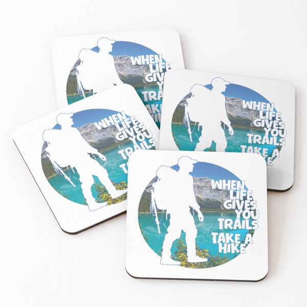 Item preview, Hiker with Emerald Lake background...When Life Gives You Trails...Take a Hike designed and sold by CHASAcreative.