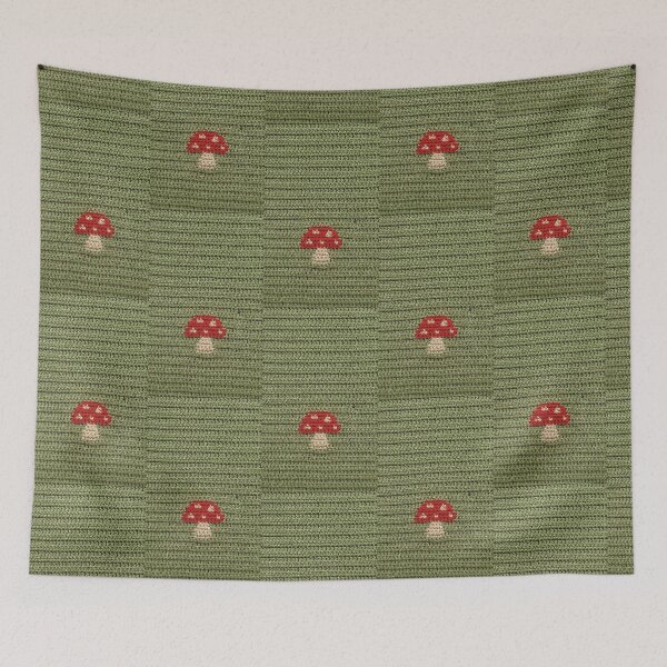 Item preview, Cute Red Crochet Mushroom Green designed and sold by TackyTime.