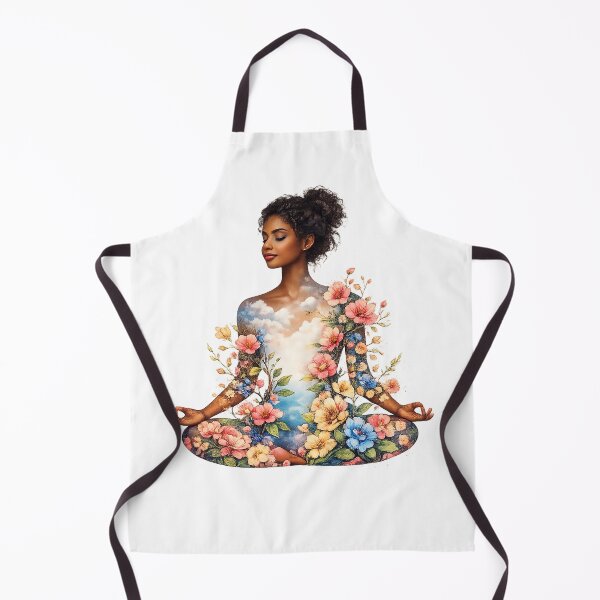 Item preview, Meditating Woman Silhouette with Colorful Flowers designed and sold by TerryInkDesigns.