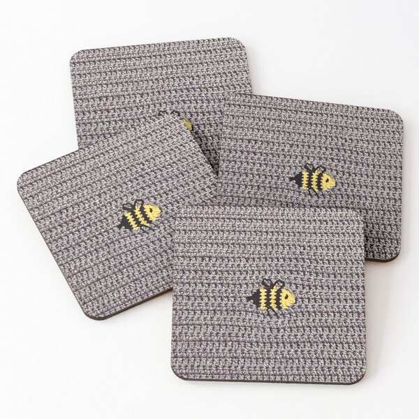 Item preview, Cute White Crochet Bee Gray designed and sold by TackyTime.