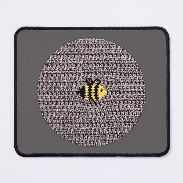 Item preview, Cute White Crochet Bee Gray designed and sold by TackyTime.