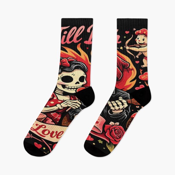 Item preview, Till Death, Love Forever – Cute Skeleton Couple Valentine Art designed and sold by artistworks512.