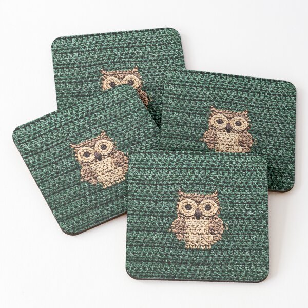 Item preview, Cute Brown Crochet Owl Green designed and sold by TackyTime.
